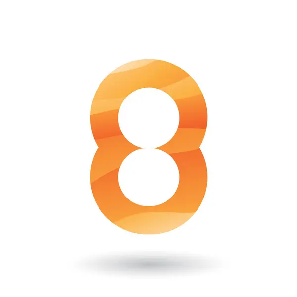 Orange Round Icon for Number 8 Illustration — Stock Photo, Image