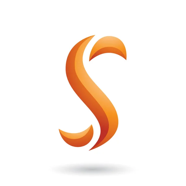 Orange orm formad bokstaven S illustration — Stockfoto