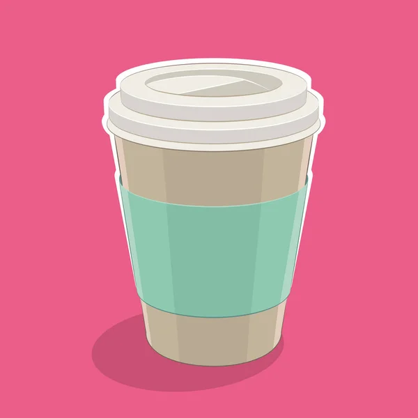 Icono de la taza de café de papel en una ilustración de fondo rosa — Foto de Stock