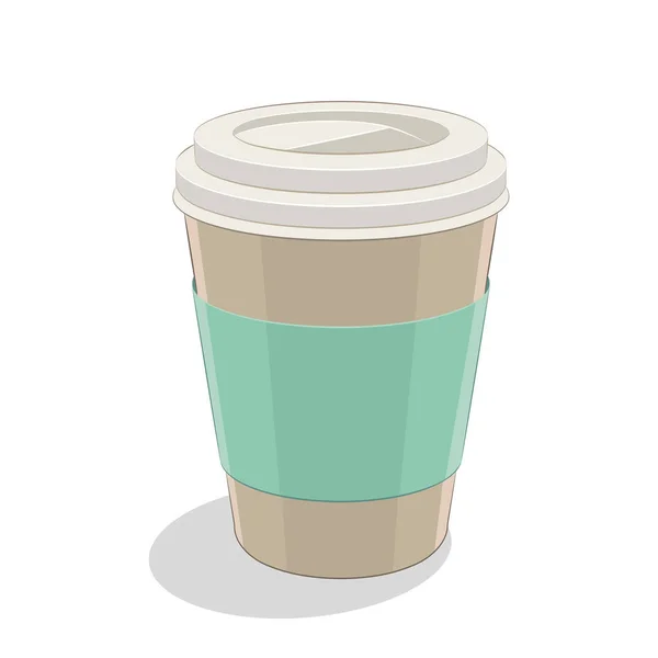 Papír kávé kupa Icon fehér háttér illusztráció — Stock Fotó