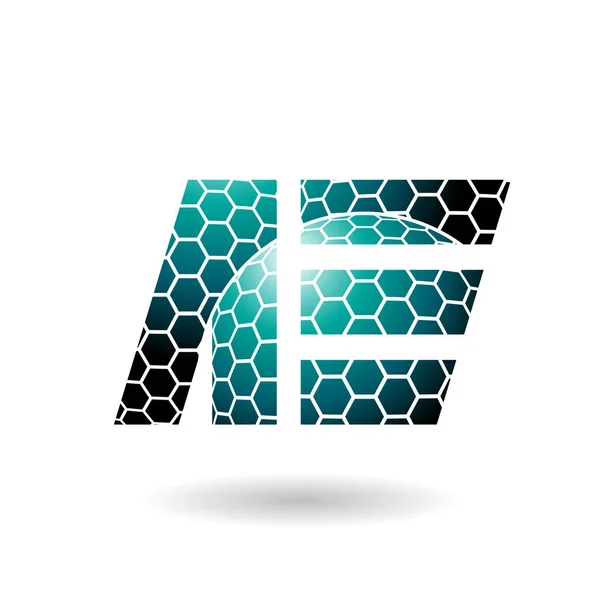 Verde persa Dual Letters de A e E com padrão de favo de mel III — Fotografia de Stock