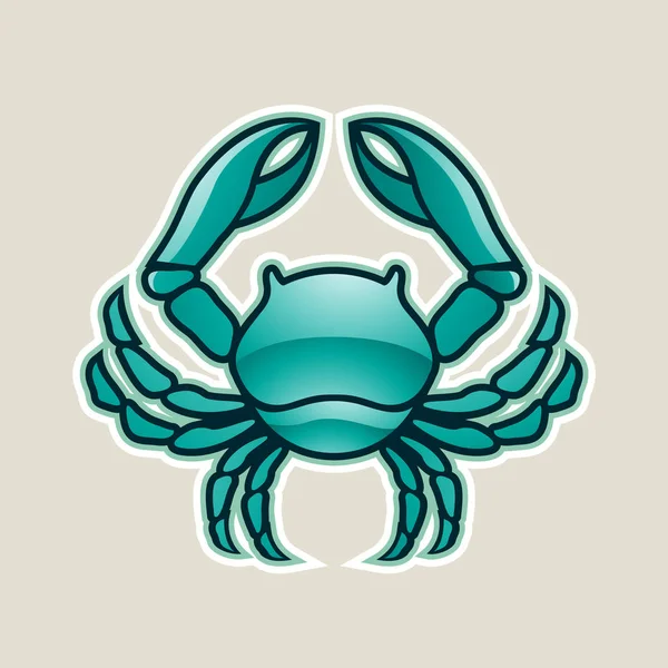 Persian Green Glossy Crab or Cancer Icon Illustration — Stock Photo, Image