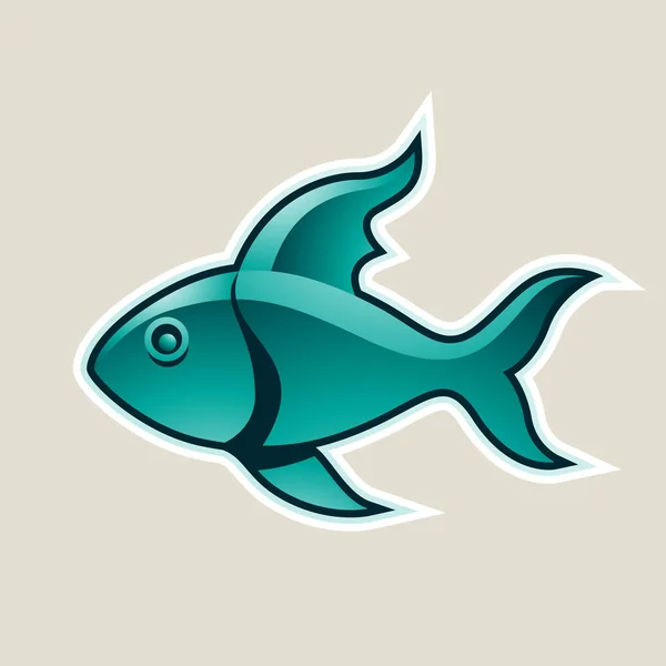 Persian Green Fish or Pisces Icon Illustration — Stock Photo, Image