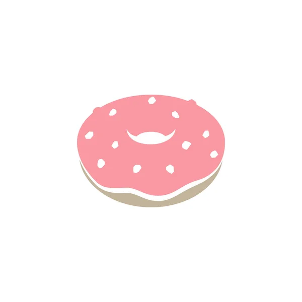 Roze donut pictogram geïsoleerd op een witte achtergrond illustratie — Stockfoto