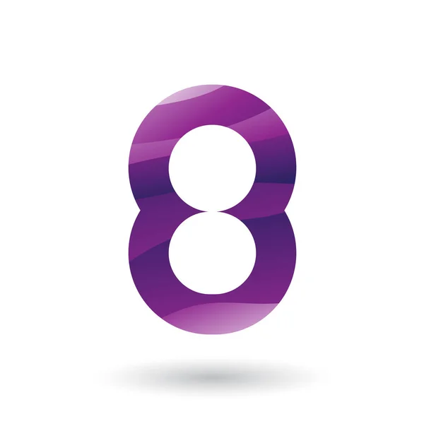 8 号插图的紫色圆形图标 — 图库照片