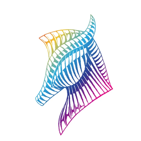 Arco-íris colorido tinta esboço de um cavalo — Fotografia de Stock