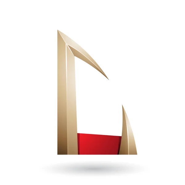 Flecha vermelha e bege em forma de letra C Ilustração — Fotografia de Stock