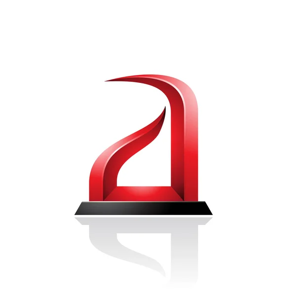 Rode en zwarte Bow-achtige reliëf letter een illustratie — Stockfoto