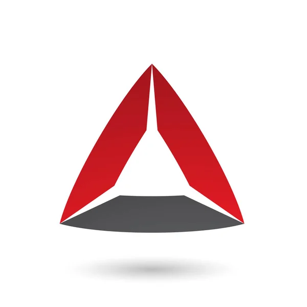 Czerwony i czarny trójkąt z Bowed krawędzie ilustracja — Zdjęcie stockowe
