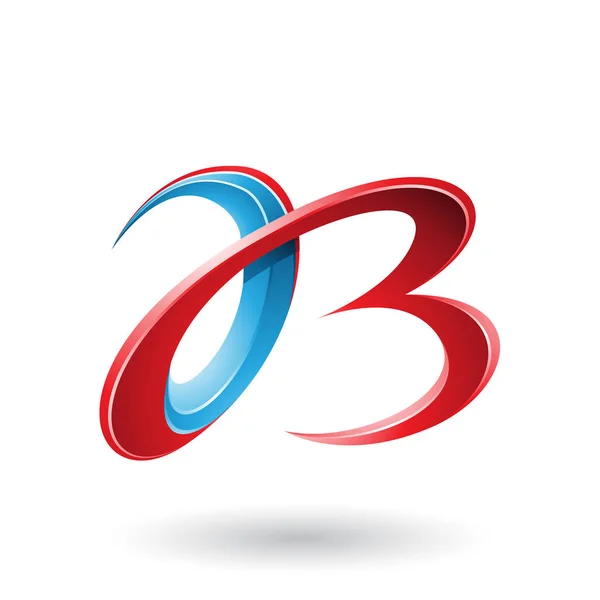 Red and Blue 3d Curly Letters A and B Illustration — Stock Photo, Image