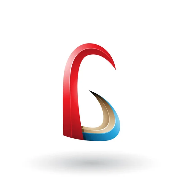 Rotes und blaues 3D Horn wie Buchstabe g Abbildung — Stockfoto