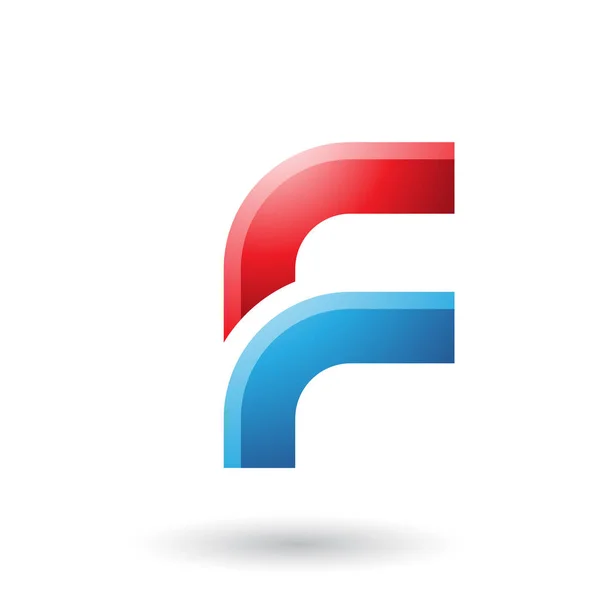 Rode en blauwe letter F met ronde hoeken illustratie — Stockfoto