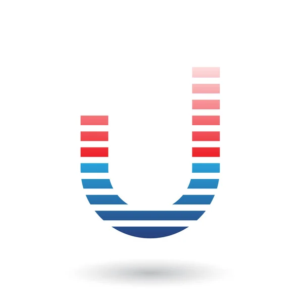 수평 얇은 줄무늬 Illustra와 빨간색과 파란색 문자 U 아이콘 — 스톡 사진