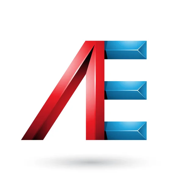 Pirámide roja y azul como letras dobles de ilustración A y E — Foto de Stock