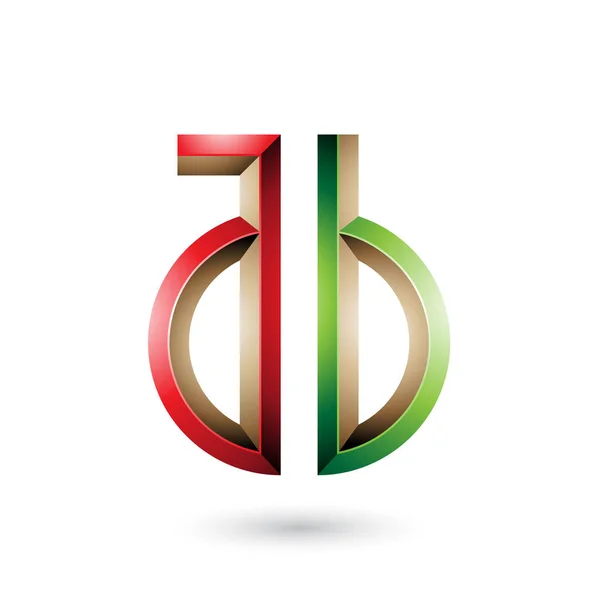 Symbole rouge et vert en forme de clé des lettres A et B Illustration — Photo