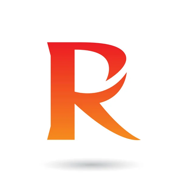 Röd och orange gradient R med en taggig svans illustration — Stockfoto