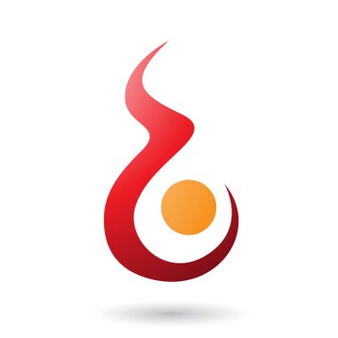 Kırmızı Harf B Şekilli Ateş Simgesi İllüstrasyon