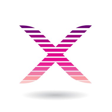 Letter X İllüstrasyon için Yuvarlak Çizgili Macenta Simgesi