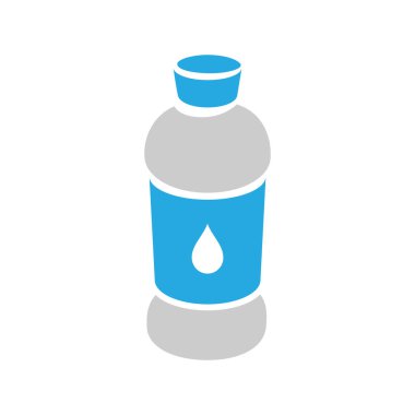 Gri ve Mavi Su Simgesi Beyaz Arka Plan Illustra izole