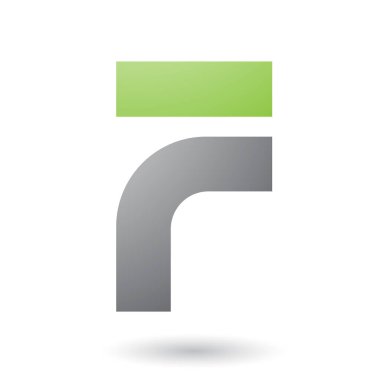 Gri Kalın ve Yaylı F Harfi İllüstrasyon