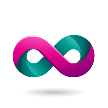 Magenta ve Yeşil Renk Tintleri İllüstrasyon ile Sonsuzluk Sembolü