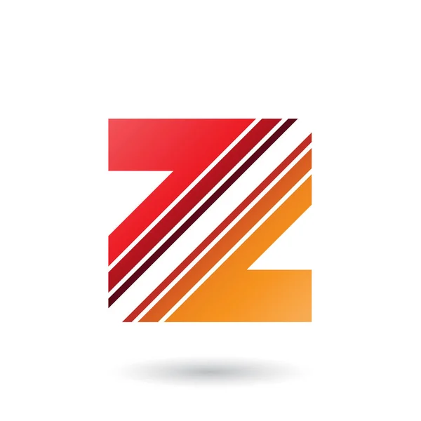 Letra Z roja y naranja con ilustración de rayas diagonales —  Fotos de Stock