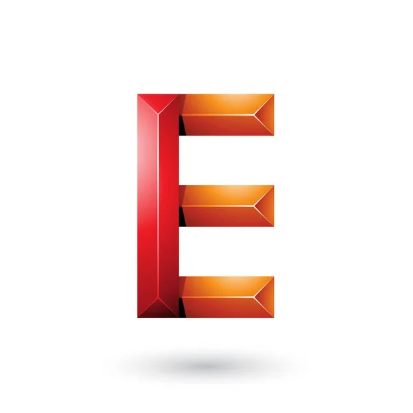 Rode en oranje piramide zoals geometrische letter E illustratie — Stockfoto