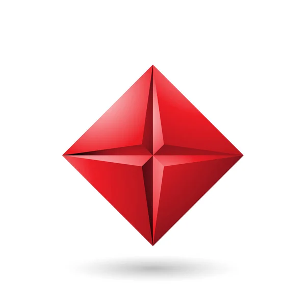 Czerwony diament ikona z gwiazdą kształt ilustracji — Zdjęcie stockowe