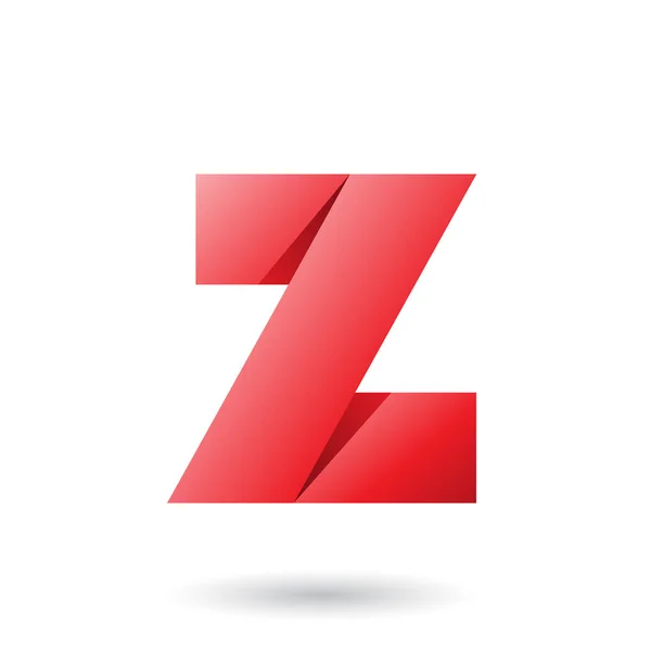 红色折叠纸字母 Z 插图 — 图库照片