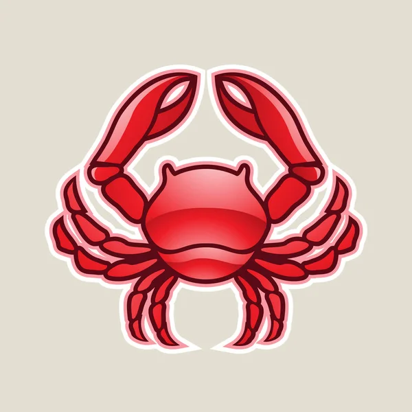 Illustration du crabe rouge brillant ou de l'icône du cancer — Photo