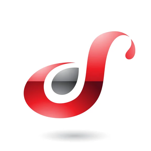 Rojo brillante Curvy Fun Letter D o S Illustration —  Fotos de Stock