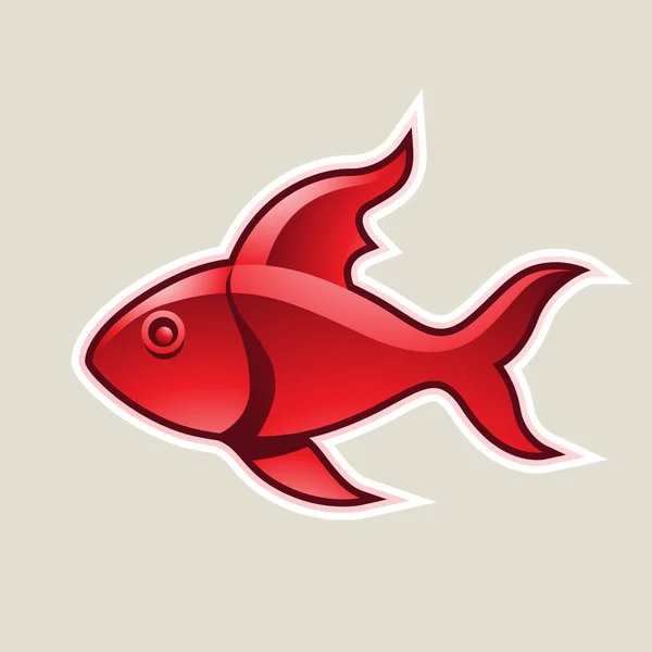 Röd fisk eller fiskarna ikon Illustration — Stockfoto