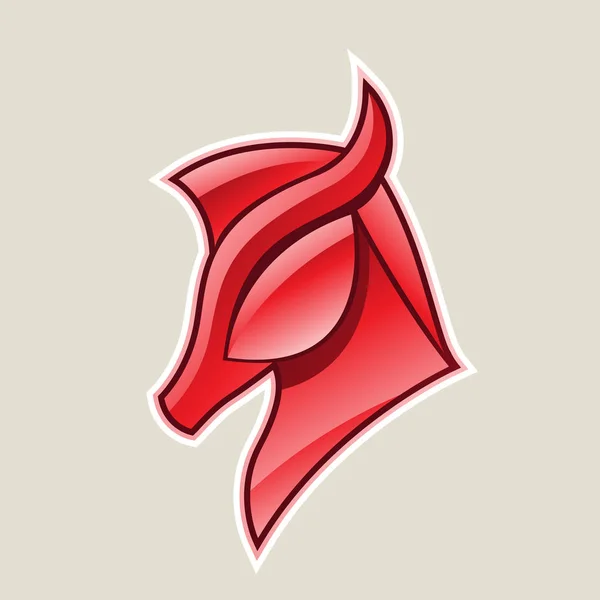 Ilustração de ícone de cabeça de cavalo brilhante vermelho — Fotografia de Stock