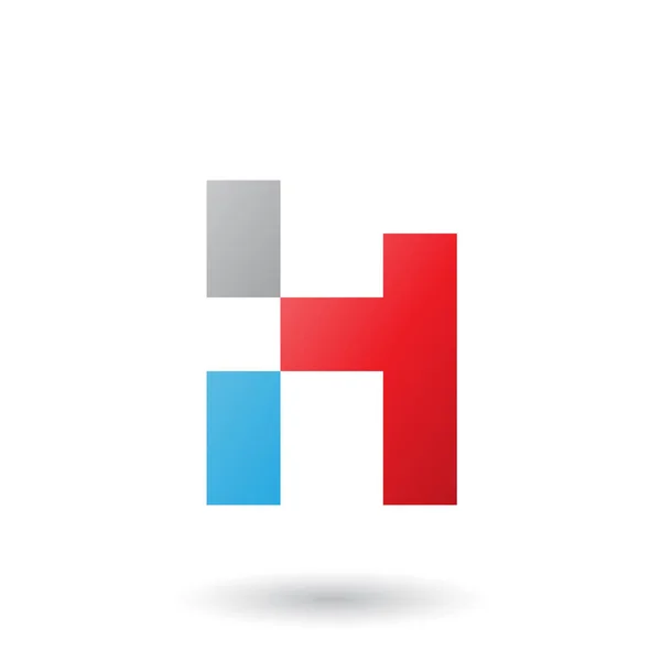 Röd bokstav H med rektangulära former illustration — Stockfoto