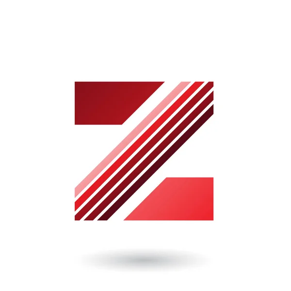 Letra roja Z con gruesas rayas diagonales ilustración — Foto de Stock