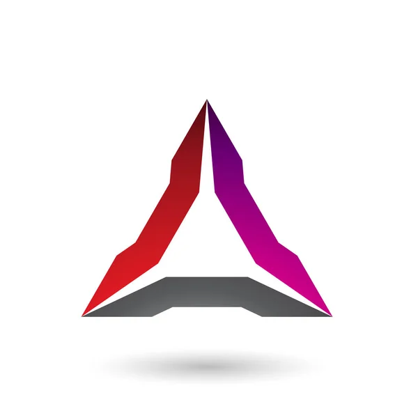 Red Magenta and Black Spiked Triangle Illustration — Stock Photo, Image