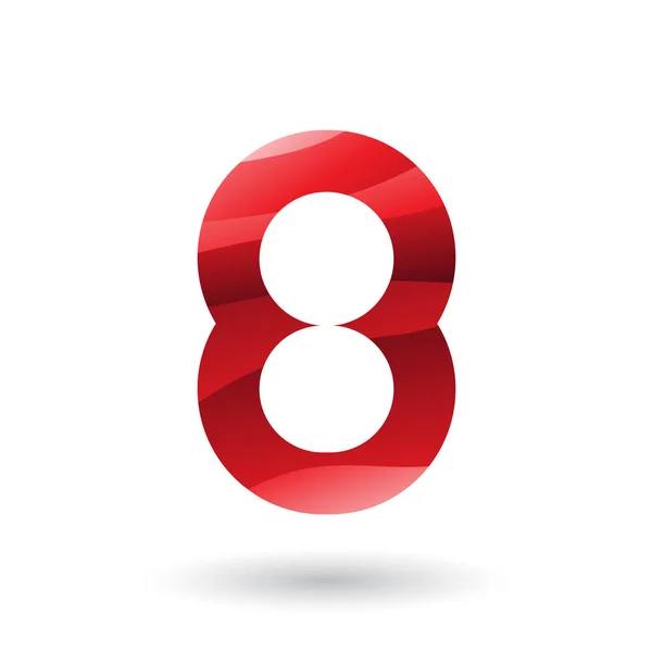 Red Round Icon for Number 8 Illustration — Stock Photo, Image