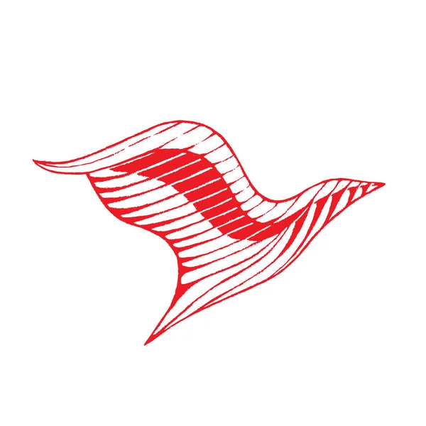 Dibujo de tinta roja de la ilustración del águila — Foto de Stock