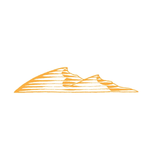 Kum Tepeleri İllüstrasyon Sarı Mürekkep Kroki — Stok fotoğraf