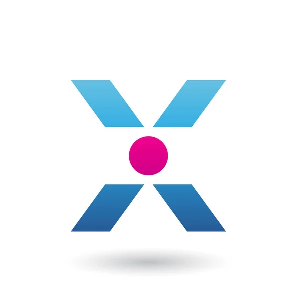 Blue Icon of Letter X with a Circle Illustration — Stock Photo, Image