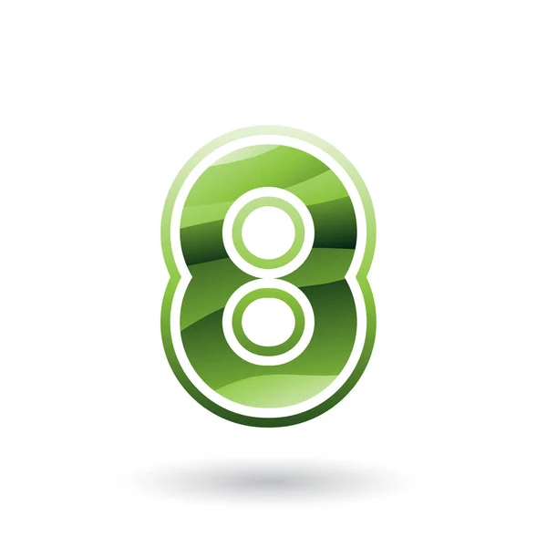 Icona rotonda verde per illustrazione numero 8 — Foto Stock