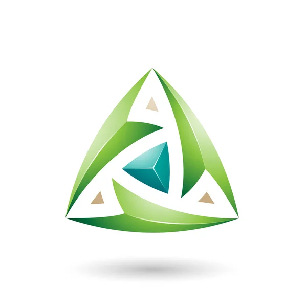 Green Triangle with Arrows Illustration — Stock Photo, Image