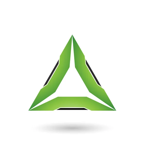 Green Triangle with Black Edges Illustration — Stock Photo, Image