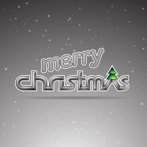 Grey Glossy Merry Christmas Text Design Illustration — Stock Photo, Image