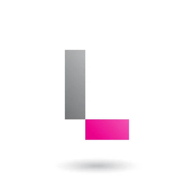 Grijze letter L met rechthoekige vormen illustratie — Stockfoto