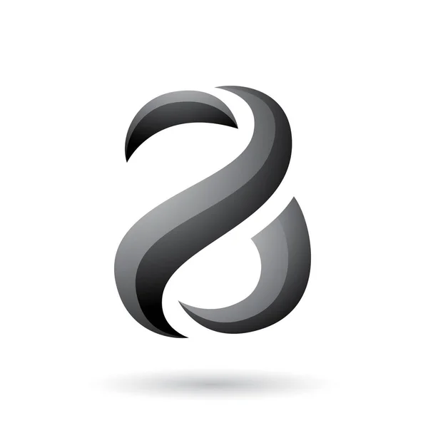 Grå orm formad bokstav en illustration — Stockfoto