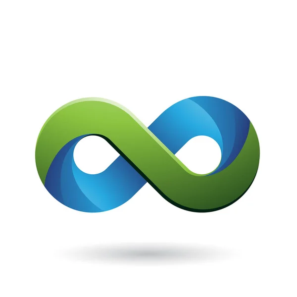 Infinity symbool met blauwe en groene kleurtinten illustratie — Stockfoto