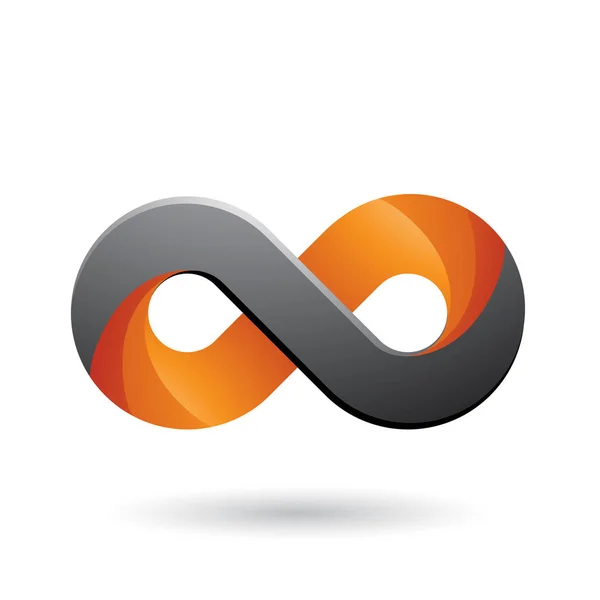 Símbolo infinito con tonos de color naranja y gris Ilustración — Foto de Stock