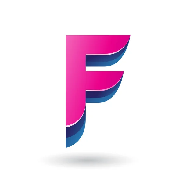 Layered 3D Magenta ikon för bokstaven F illustration — Stockfoto