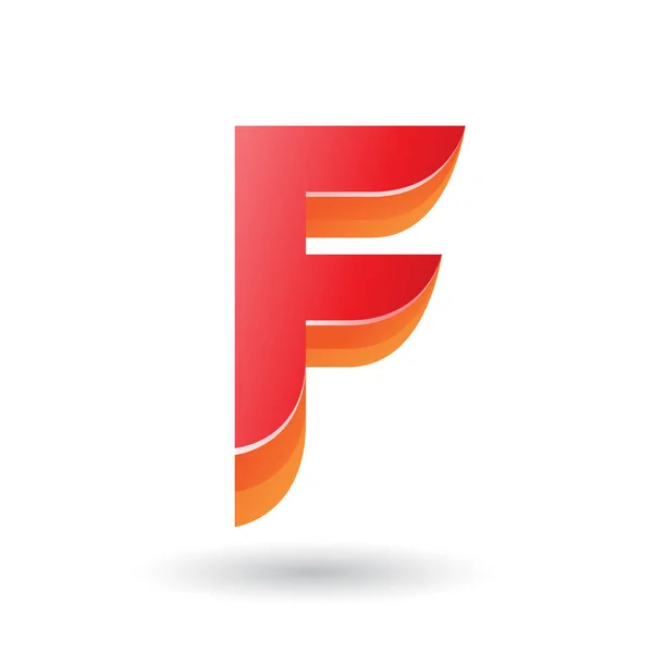 Gelaagde 3D rood pictogram voor letter F illustratie — Stockfoto